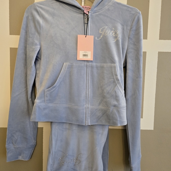 Juicy Couture Baby Blue Velour Tracksuit (Set) 💙 (S) - Picture 5 of 8